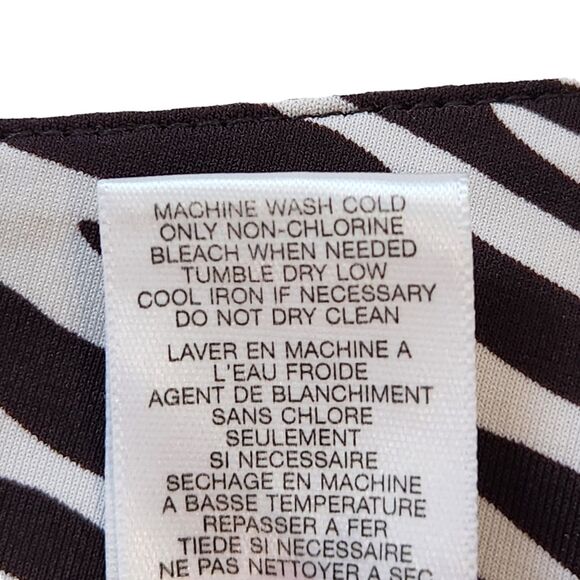 MICHAEL Michael Kors Skirt Women's Zebra Fit & Flare Chocolate Brown White Sz 10 - Picture 8 of 8